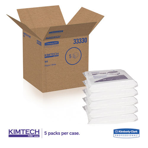 Picture of W4 Critical Task Wipers, Flat Double Bag, 12 x 12, Unscented, White, 100/Bag, 5 Bags/Carton