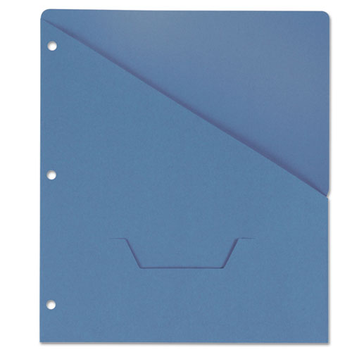 Picture of Slash-Cut Pockets for Three-Ring Binders, Jacket, Letter, 11 Pt., Blue, 10/Pack