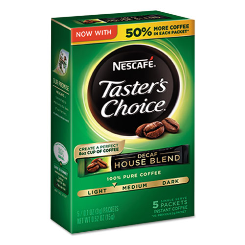 Picture of Taster's Choice Decaf House Blend Instant Coffee, 0.1oz Stick, 5/Box, 12 Bx/Ctn