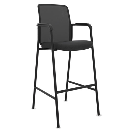 Picture of Instigate Mesh Back Multi-Purpose Stool, Supports Up to 250 lb, 33" Seat Height, Black Seat, Black Back, Black Base, 2/Carton
