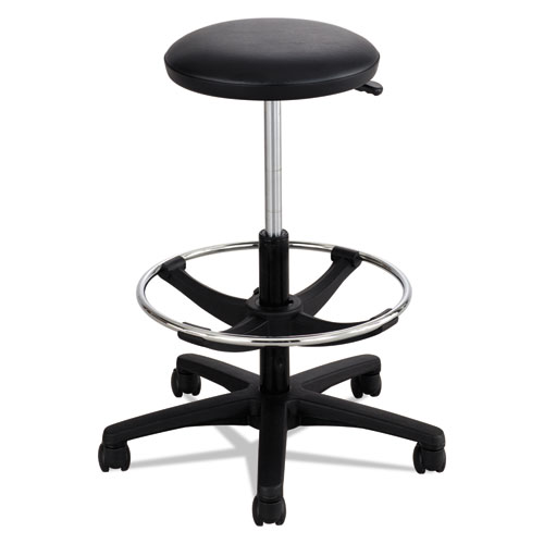 Picture of Extended-Height Lab Stool, Backless, Supports Up to 250 lb, 22" to 32" Seat Height, Black