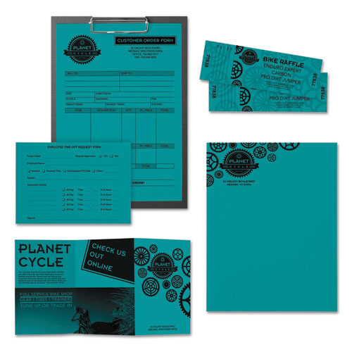 Picture of Color Paper, 24 lb Bond Weight, 8.5 x 11, Terrestrial Teal, 500 Sheets/Ream