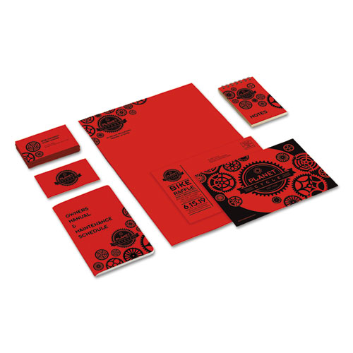 Picture of Color Cardstock, 65lb, 8 1/2 x 11, Re-Entry Red, 250 Sheets