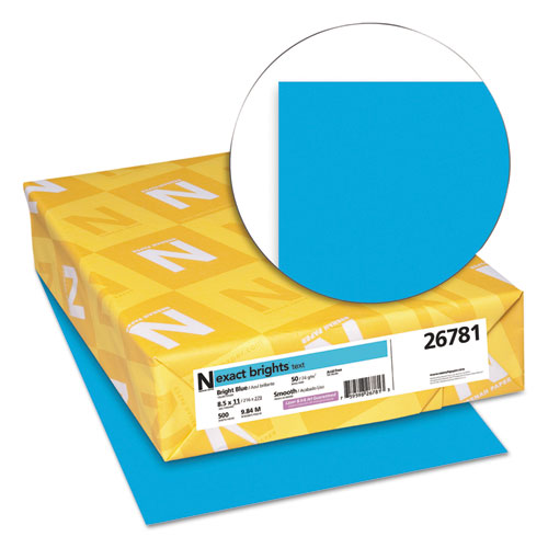 Picture of Exact Brights Paper, 20 lb Bond Weight, 8.5 x 11, Bright Blue, 500/Ream