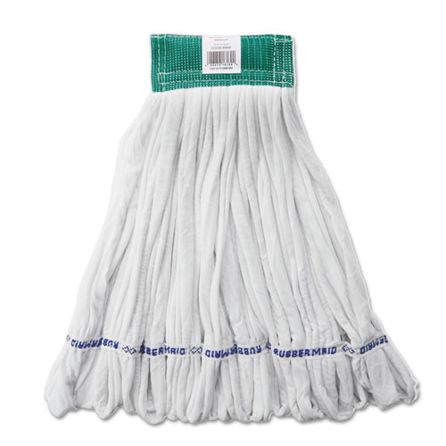 Picture of Rough Floor Mop Head, Medium, Cotton/Synthetic, White, 12/Carton