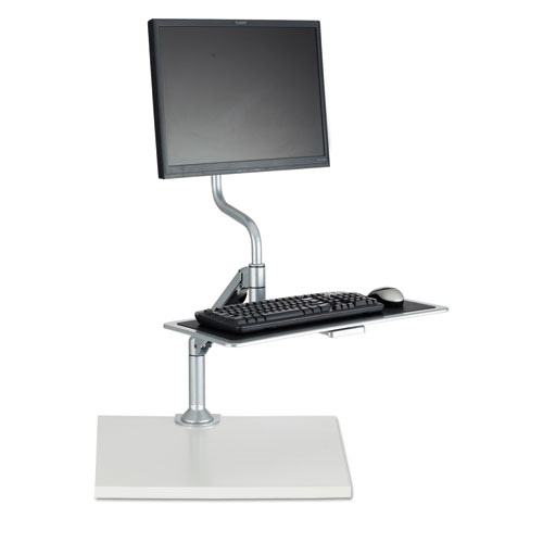 Picture of Desktop Sit/Stand Workstations, Single Monitor, Silver