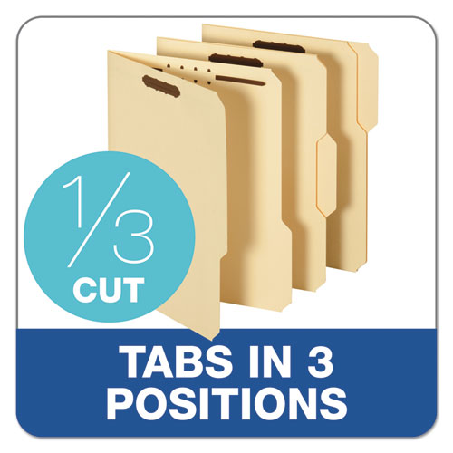 Picture of Top Tab Fastener Folder, 0.75" Expansion, 2 Fasteners, Letter Size, Manila Exterior, 50/Box