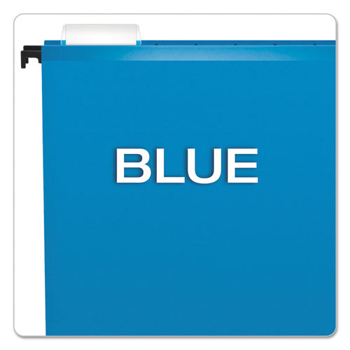 Picture of SureHook Hanging Folders, Letter Size, 1/5-Cut Tabs, Blue, 20/Box