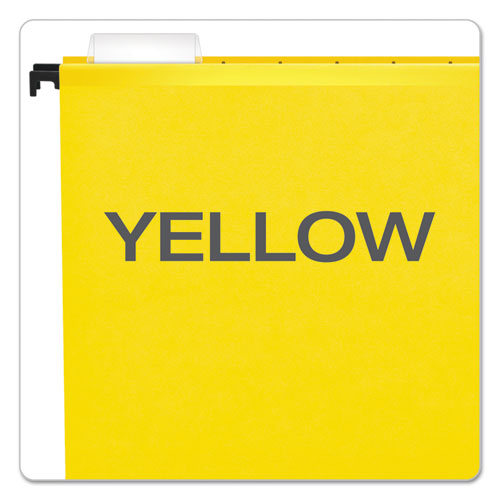 Picture of SureHook Hanging Folders, Letter Size, 1/5-Cut Tabs, Yellow, 20/Box