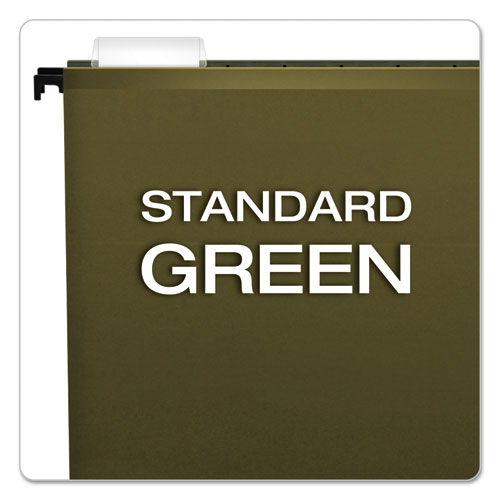 Picture of SureHook Hanging Folders, Letter Size, 1/5-Cut Tabs, Standard Green, 20/Box