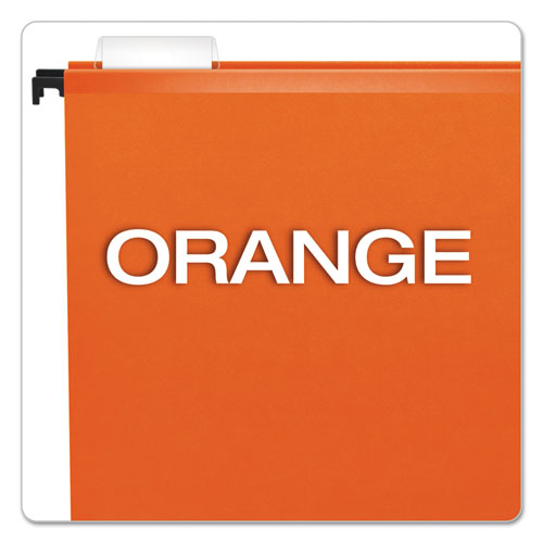 Picture of SureHook Hanging Folders, Letter Size, 1/5-Cut Tabs, Orange, 20/Box