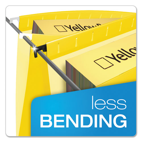 Picture of SureHook Hanging Folders, Letter Size, 1/5-Cut Tabs, Yellow, 20/Box