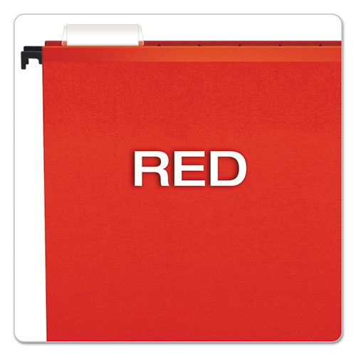 Picture of SureHook Hanging Folders, Letter Size, 1/5-Cut Tabs, Red, 20/Box