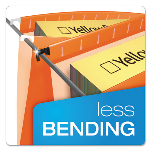 Picture of SureHook Hanging Folders, Letter Size, 1/5-Cut Tabs, Orange, 20/Box