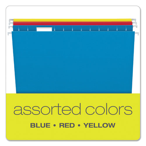 Picture of Colored Hanging Folders, Legal Size, 1/5-Cut Tabs, Assorted Colors, 25/Box