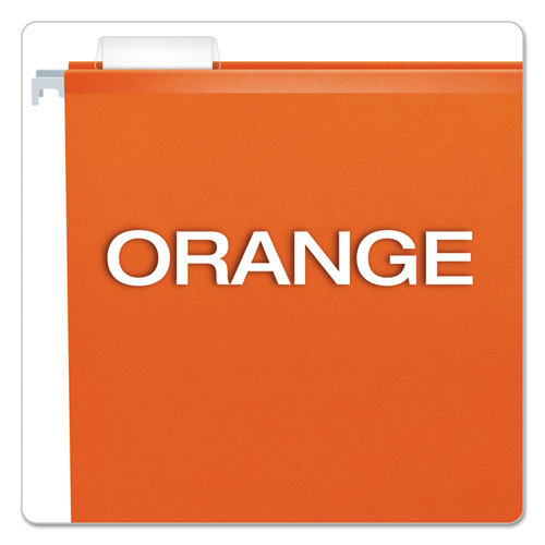 Picture of Colored Reinforced Hanging Folders, Letter Size, 1/5-Cut Tabs, Orange, 25/Box