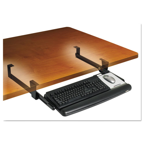 Picture of Adjustable Under Desk Keyboard Drawer, 27.3w x 16.8d, Black