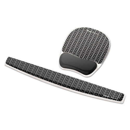 Picture of Photo Gel Mouse Pad with Wrist Rest with Microban Protection, 7.87 x 9.25, Chevron Design