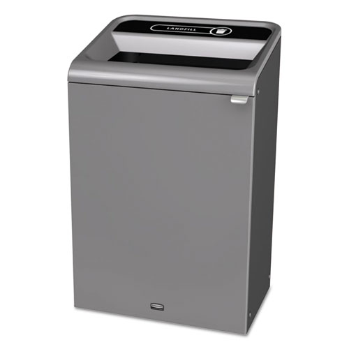 Picture of Configure Indoor Recycling Waste Receptacle, 33 gal, Metal, Gray