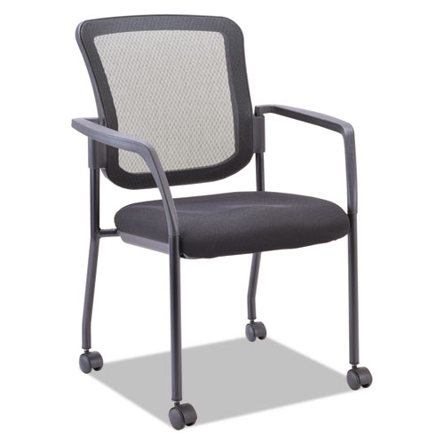 Picture of Alera Elusion Series Mesh Back Stacking Guest Chair, 26" x 25.6" x 36.2", Black Seat, Black Back, Black Base