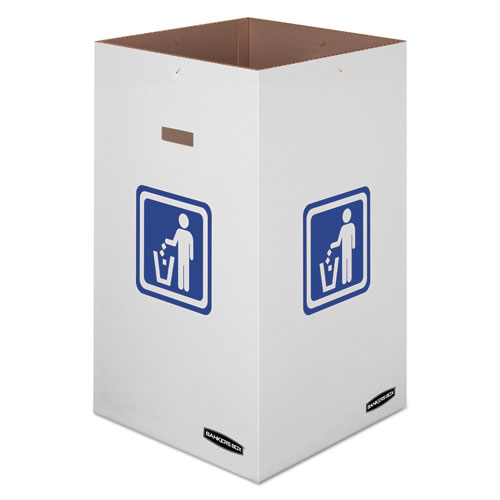 Picture of Waste and Recycling Bin, 42 gal, White, 10/Carton