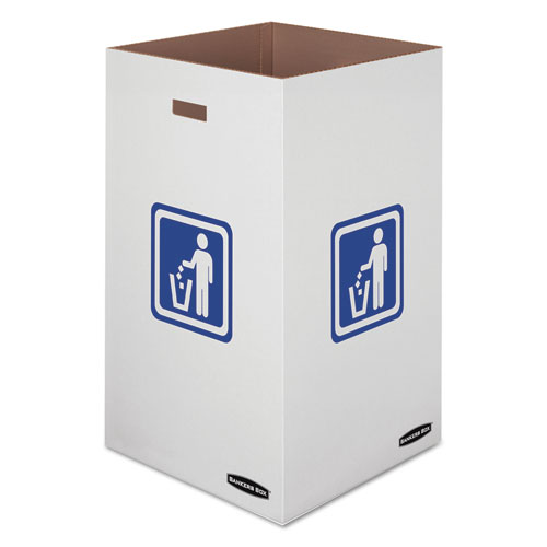 Picture of Waste and Recycling Bin, 50 gal, White, 10/Carton