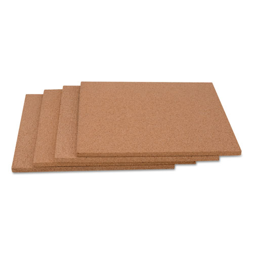 Picture of Cork Tile Panels, 12 x 12, Brown Surface, 4/Pack