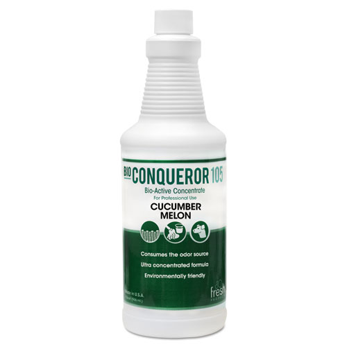 Picture of Bio Conqueror 105 Enzymatic Odor Counteractant Concentrate, Cucumber Melon, 1 qt Bottle, 12/Carton