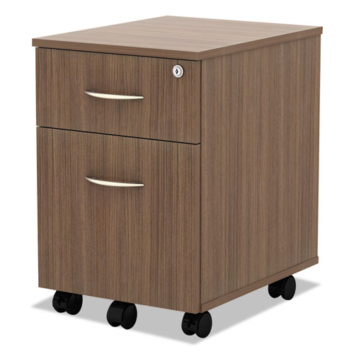 Picture of Alera Valencia Series Mobile Pedestal, Left/Right, 2-Drawers: Box/File, Legal/Letter, Modern Walnut, 15.88" x 19.13" x 22.88"