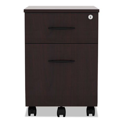 Picture of Alera Valencia Series Mobile Pedestal, Left or Right, 2-Drawers: Box/File, Legal/Letter, Mahogany, 15.88" x 19.13" x 22.88"