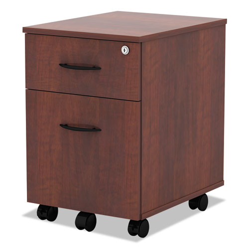 Picture of Alera Valencia Series Mobile Pedestal, Left/Right, 2-Drawers: Box/File, Legal/Letter, Medium Cherry, 15.88" x 19.13" x 22.88"