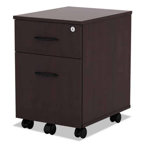 Picture of Alera Valencia Series Mobile Pedestal, Left or Right, 2-Drawers: Box/File, Legal/Letter, Mahogany, 15.88" x 19.13" x 22.88"