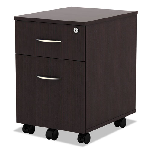 Picture of Alera Valencia Series Mobile Pedestal, Left or Right, 2-Drawers: Box/File, Legal/Letter, Espresso, 15.88" x 19.13" x 22.88"