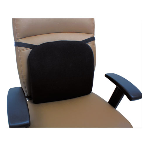 Picture of Cooling Gel Memory Foam Backrest, Two Adjustable Chair-Back Straps, 14.13 x 14.13 x 2.75, Black