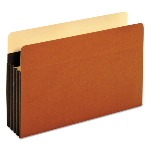 Picture of Heavy-Duty File Pockets, 3.5" Expansion, Legal Size, Redrope, 25/Box