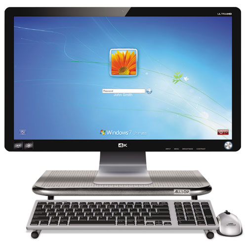 Picture of Metal Art Jr. Monitor Stand, 14.75" x 11" x 4.25", Pewter, Supports 40 lbs