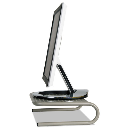 Picture of Metal Art Jr. Monitor Stand, 14.75" x 11" x 4.25", Pewter, Supports 40 lbs