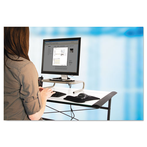 Picture of Metal Art Jr. Monitor Stand, 14.75" x 11" x 4.25", Pewter, Supports 40 lbs