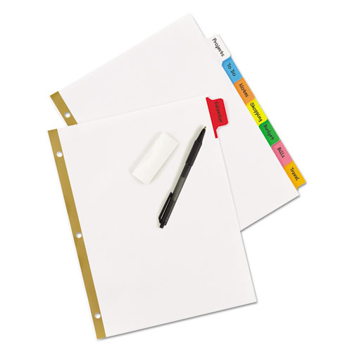 Picture of Write and Erase Big Tab Paper Dividers, 8-Tab, 11 x 8.5, White, Assorted Tabs,1 Set