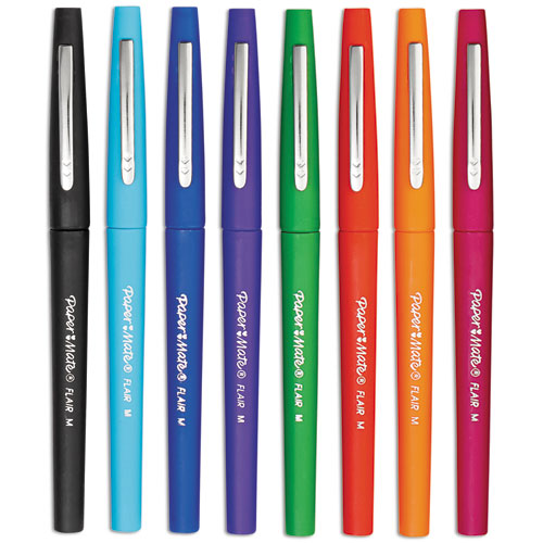 Picture of Point Guard Flair Felt Tip Porous Point Pen, Stick, Bold 1.4 mm, Assorted Ink and Barrel Colors, 48/Pack