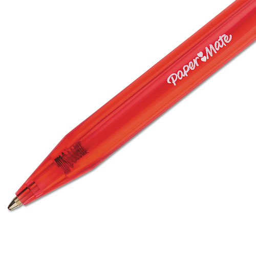 Picture of InkJoy 100 RT Ballpoint Pen, Retractable, Medium 1 mm, Red Ink, Translucent Red Barrel, Dozen