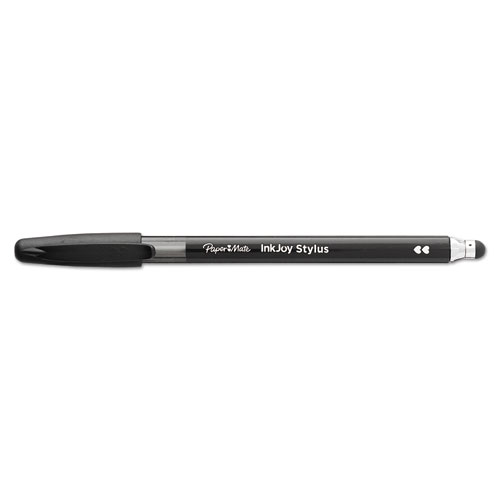 Picture of InkJoy 100 Ballpoint Pen/Stylus, Stick, Medium 1 mm, Black Ink, Black Barrel, Dozen