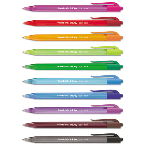 Picture of InkJoy 100 RT Ballpoint Pen, Retractable, Medium 1 mm, Assorted Ink and Barrel Colors, 20/Pack