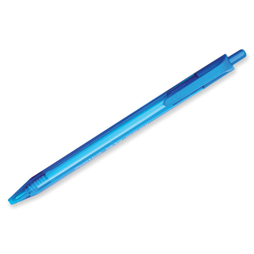 Picture of InkJoy 100 RT Ballpoint Pen, Retractable, Medium 1 mm, Blue Ink, Translucent Blue Barrel, Dozen