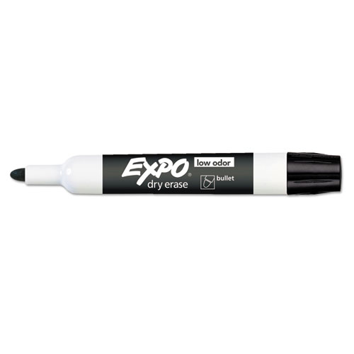 Picture of Low-Odor Dry-Erase Marker, Medium Bullet Tip, Black, Dozen