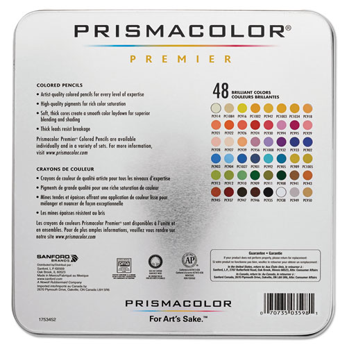 Picture of Premier Colored Pencil, 3 mm, 2B, Assorted Lead and Barrel Colors, 48/Set