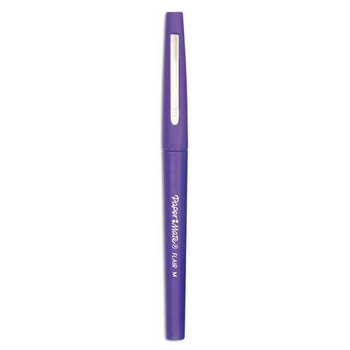 Picture of Point Guard Flair Felt Tip Porous Point Pen, Stick, Medium 0.7 mm, Purple Ink, Purple Barrel, Dozen