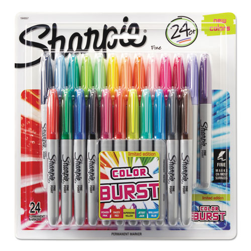 Picture of Fine Tip Permanent Marker, Fine Bullet Tip, Assorted Classic and Limited Edition Color Burst Colors, 24/Pack