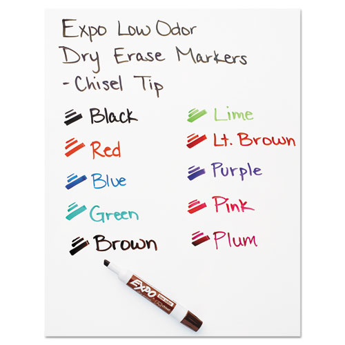 Picture of Low-Odor Dry-Erase Marker, Broad Chisel Tip, Blue, Dozen