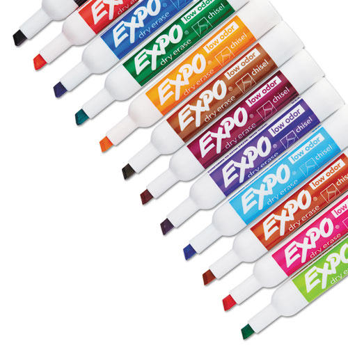 Picture of Low-Odor Dry-Erase Marker, Broad Chisel Tip, Assorted Colors, 16/Set